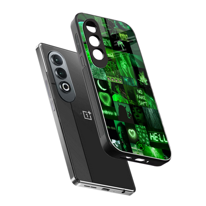 black green aesthetic collage back phone cover | glass case for oneplus nord ce 4