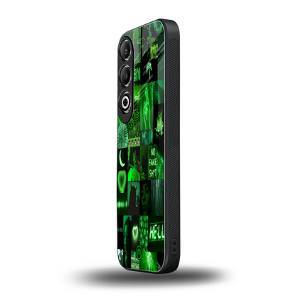 black green aesthetic collage back phone cover | glass case for oneplus nord ce 4