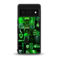 black green aesthetic collage back phone cover | glass case for google pixel 6 pro