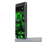 black green aesthetic collage back phone cover | glass case for google pixel 6 pro