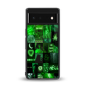 black green aesthetic collage back phone cover | glass case for Google Pixel 6A