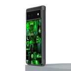 black green aesthetic collage back phone cover | glass case for google pixel 6