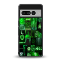 black green aesthetic collage back phone cover | glass case for google pixel 7 pro