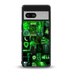 black green aesthetic collage back phone cover | glass case for Google Pixel 7