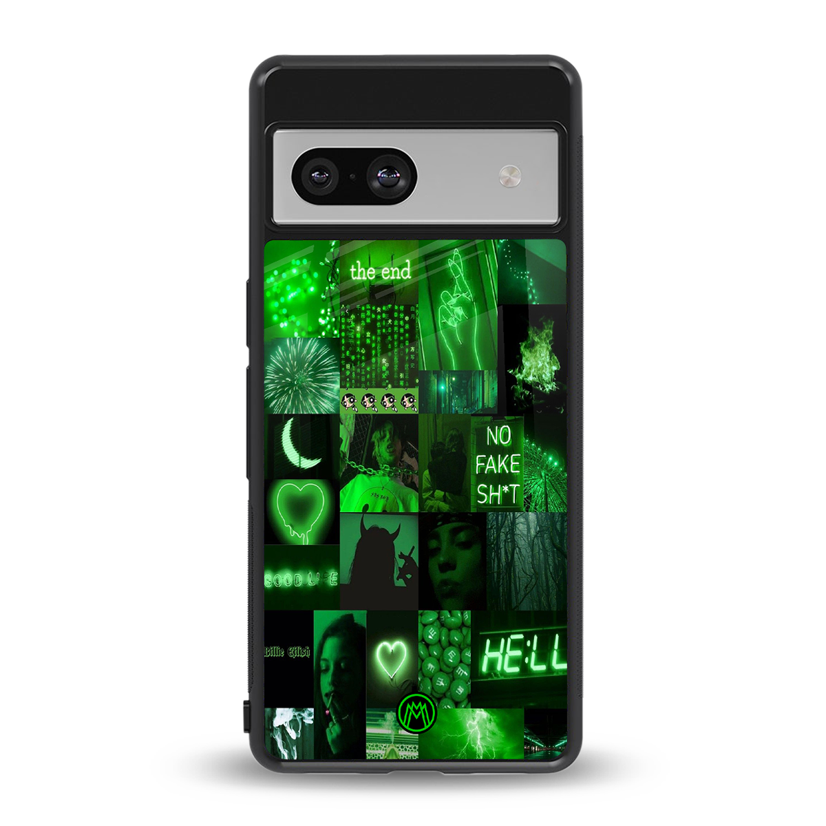black green aesthetic collage back phone cover | glass case for Google Pixel 7