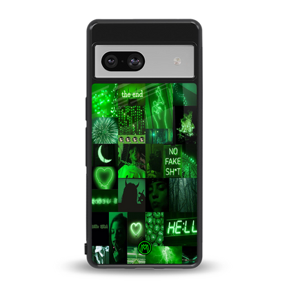 black green aesthetic collage back phone cover | glass case for Google Pixel 7
