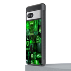 black green aesthetic collage back phone cover | glass case for Google Pixel 7