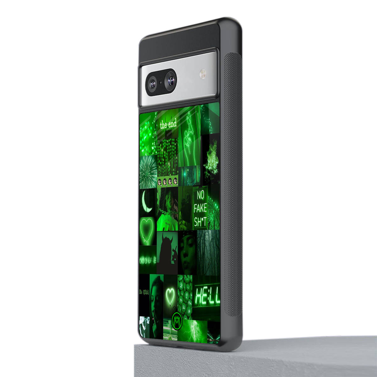 black green aesthetic collage back phone cover | glass case for Google Pixel 7