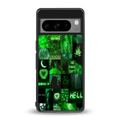 black green aesthetic collage back phone cover | glass case for google pixel 8 pro