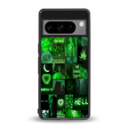 black green aesthetic collage back phone cover | glass case for google pixel 8 pro