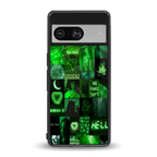 black green aesthetic collage back phone cover | glass case for Google Pixel 8