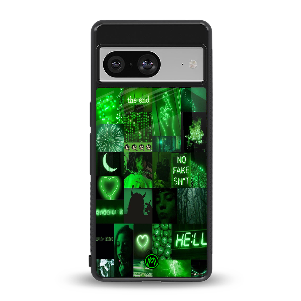 black green aesthetic collage back phone cover | glass case for Google Pixel 8