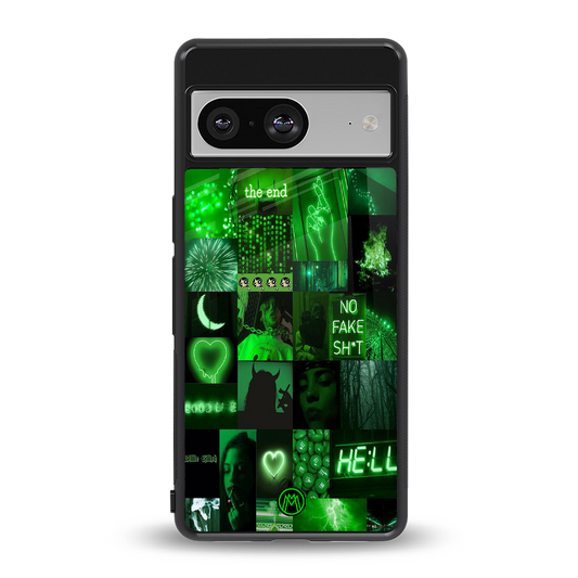 black green aesthetic collage back phone cover | glass case for Google Pixel 8