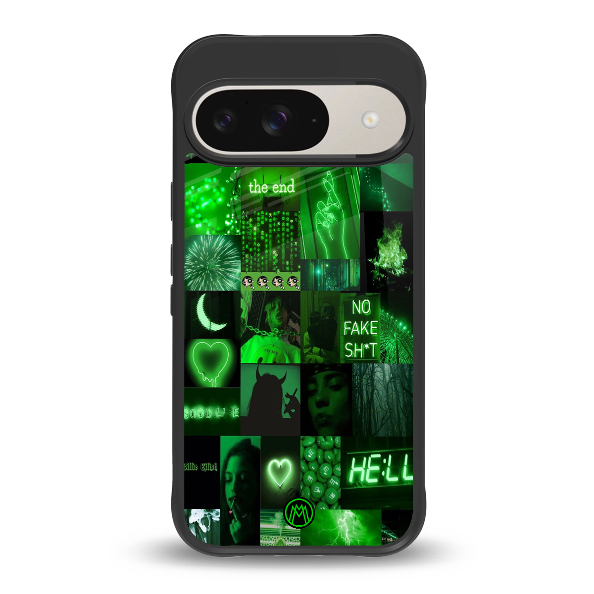 black green aesthetic collage back phone cover | glass case for google pixel 9