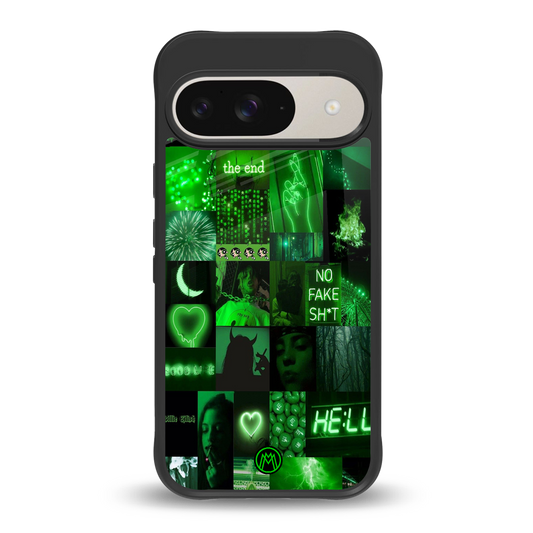 black green aesthetic collage back phone cover | glass case for google pixel 9