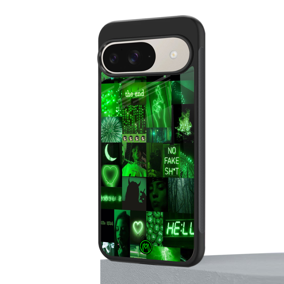 black green aesthetic collage back phone cover | glass case for google pixel 9