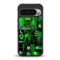 black green aesthetic collage back phone cover | glass case for google pixel 9 pro