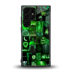 black green aesthetic collage back phone cover | glass case for samsung galaxy s24 ultra