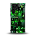 black green aesthetic collage back phone cover | glass case for samsung galaxy s23 ultra