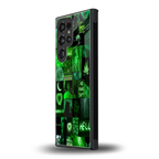 black green aesthetic collage back phone cover | glass case for samsung galaxy s24 ultra