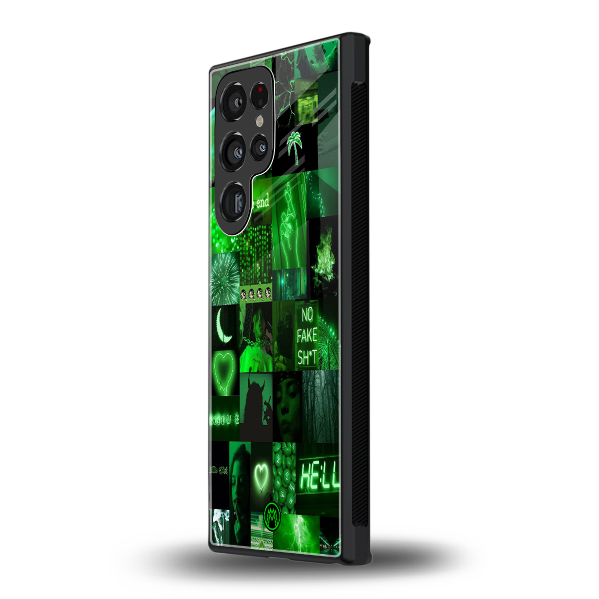 black green aesthetic collage back phone cover | glass case for samsung galaxy s24 ultra
