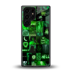 black green aesthetic collage back phone cover | glass case for samsung galaxy s25 ultra