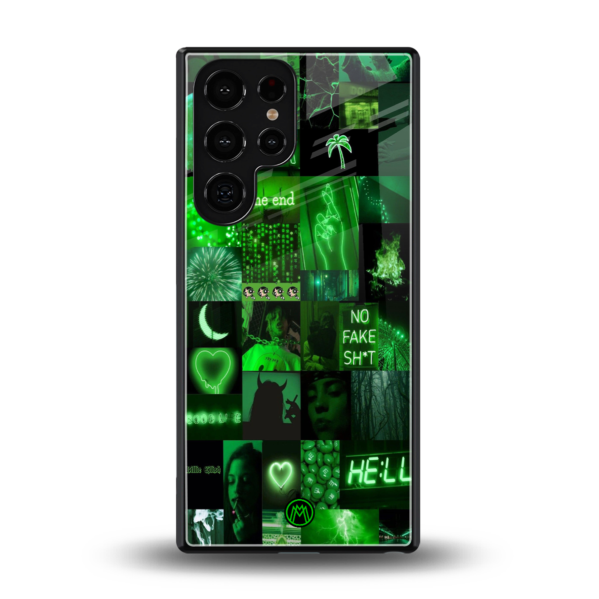 black green aesthetic collage back phone cover | glass case for samsung galaxy s25 ultra