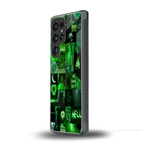 black green aesthetic collage back phone cover | glass case for samsung galaxy s25 ultra