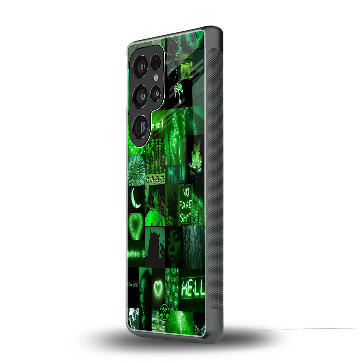 black green aesthetic collage back phone cover | glass case for samsung galaxy s25 ultra