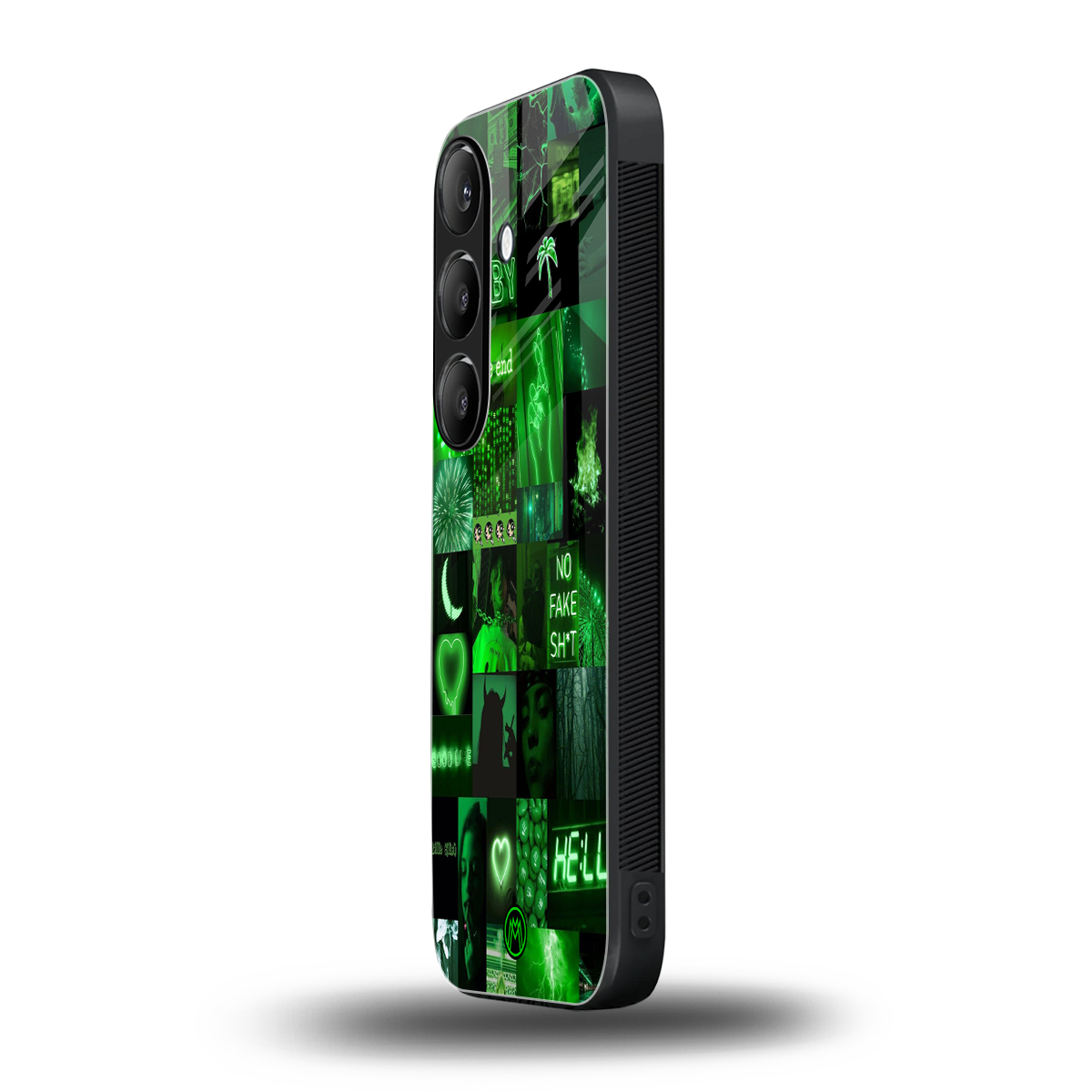 black green aesthetic collage back phone cover | glass case for samsung galaxy s24 plus