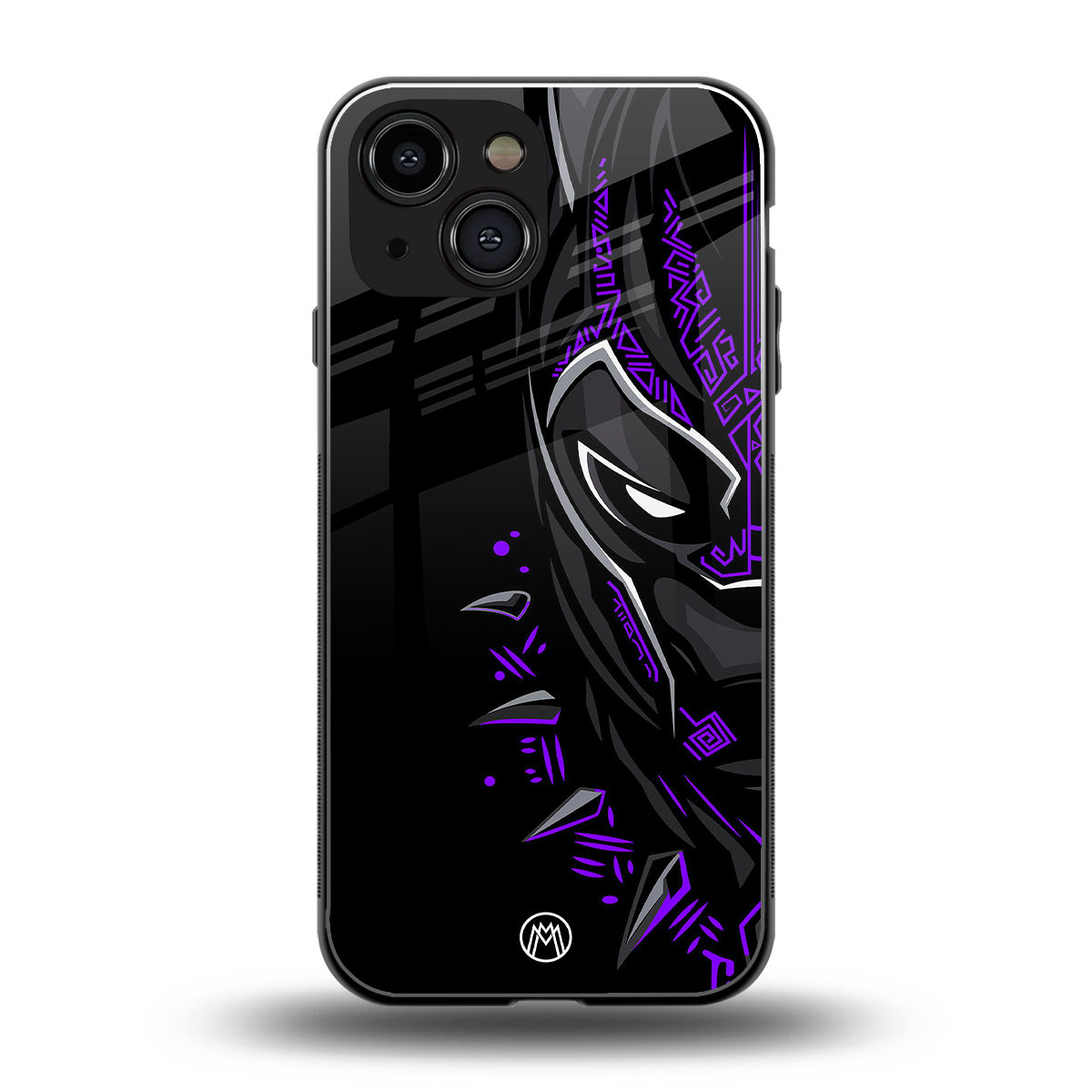 black panther superhero back phone cover | glass case for iphone 13 mini