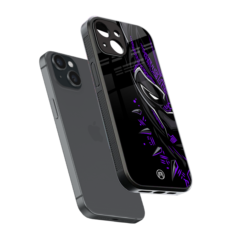 black panther superhero back phone cover | glass case for iphone 13 mini