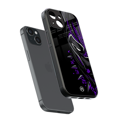 black panther superhero back phone cover | glass case for iphone 13 mini