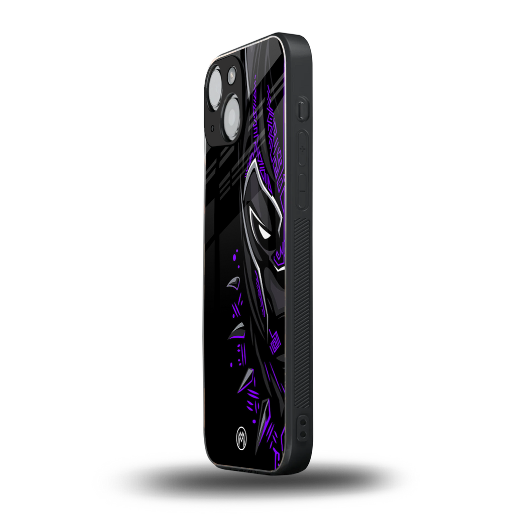 black panther superhero back phone cover | glass case for iphone 13 mini