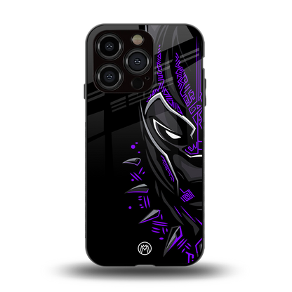 black panther superhero back phone cover | glass case for iphone 13 pro