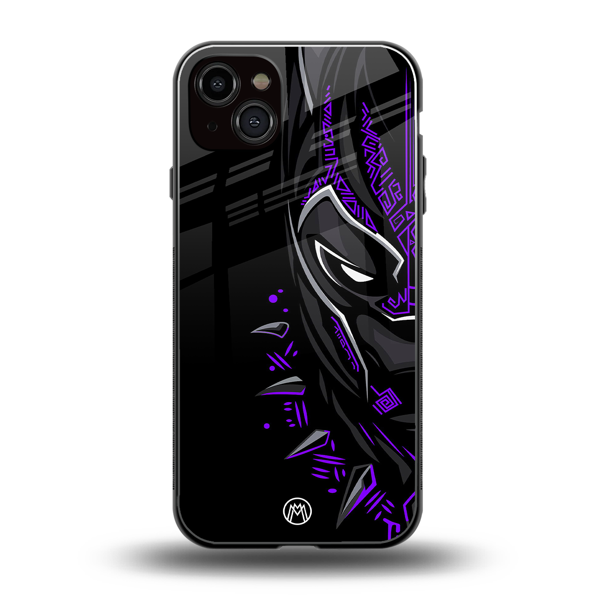 black panther superhero back phone cover | glass case for iphone 15 plus
