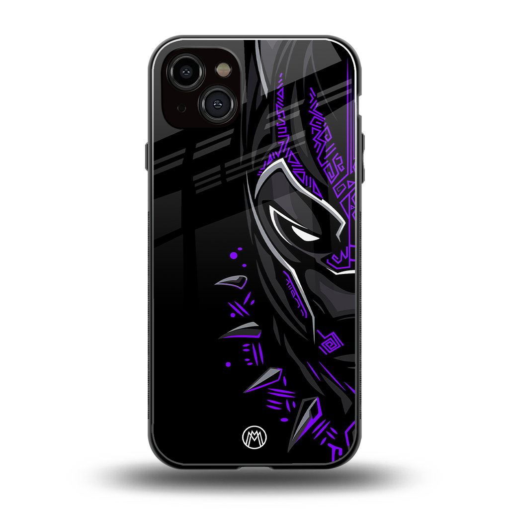 black panther superhero back phone cover | glass case for iphone 14 plus