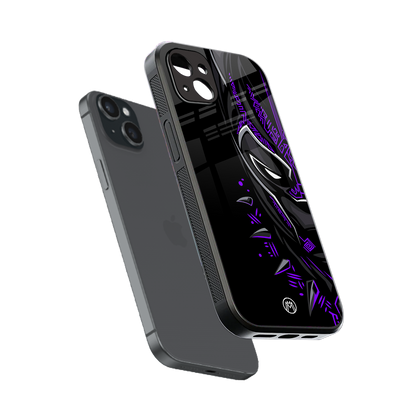 black panther superhero back phone cover | glass case for iphone 15 plus