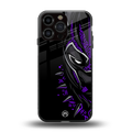 black panther superhero back phone cover | glass case for iphone 14 pro max