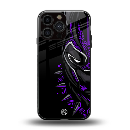 black panther superhero back phone cover | glass case for iphone 14 pro max