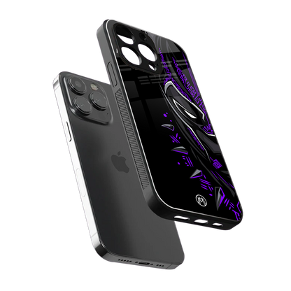 black panther superhero back phone cover | glass case for iphone 14 pro max