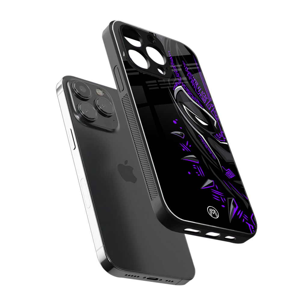 black panther superhero back phone cover | glass case for iphone 15 pro max