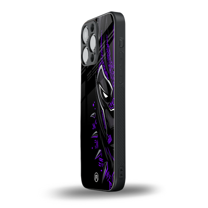 black panther superhero back phone cover | glass case for iphone 14 pro max