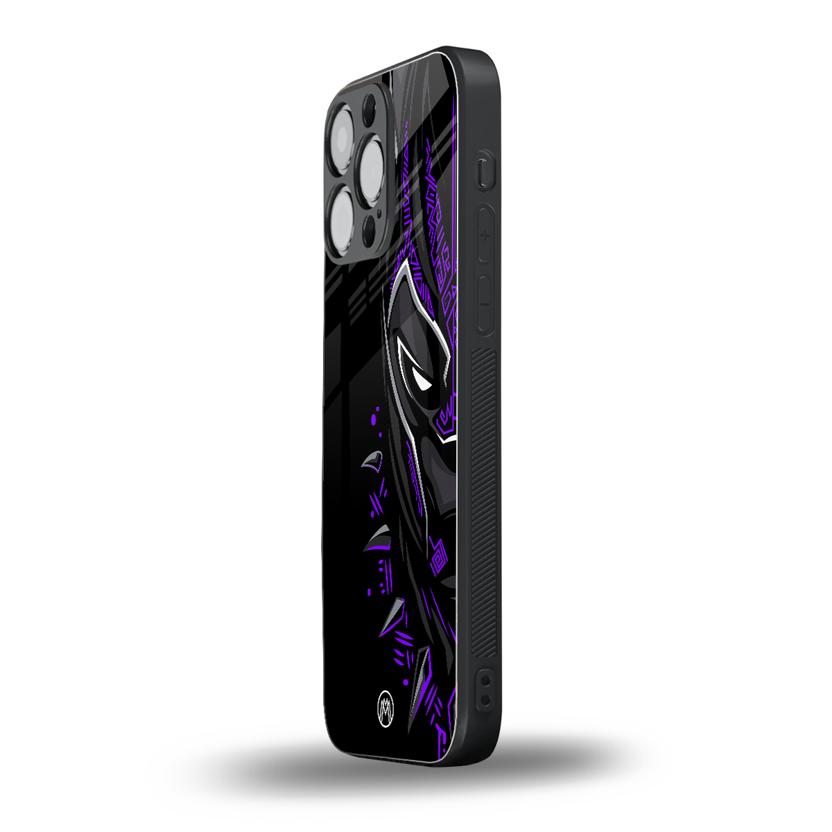 black panther superhero back phone cover | glass case for iphone 15 pro max