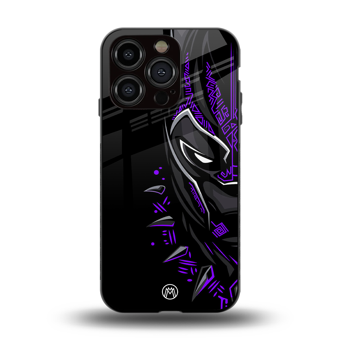 black panther superhero back phone cover | glass case for iphone 15 pro
