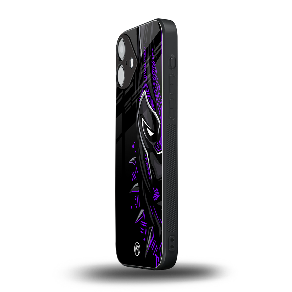 black panther superhero back phone cover | glass case for iphone 16 plus