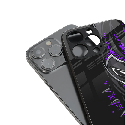black panther superhero back phone cover | glass case for iphone 13 pro