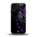 black panther superhero back phone cover | glass case for iphone 16 pro