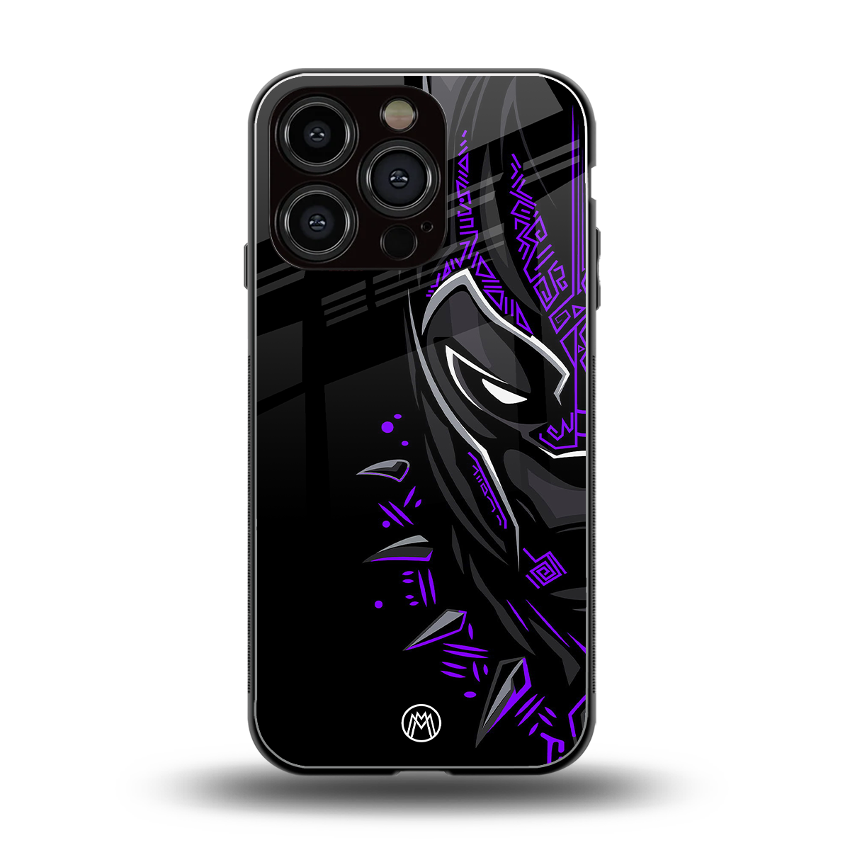 black panther superhero back phone cover | glass case for iphone 16 pro