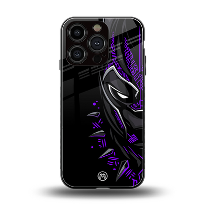 black panther superhero back phone cover | glass case for iphone 16 pro